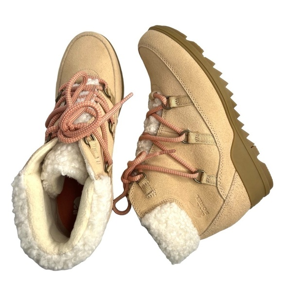 Sorel Evie Cozy Lace Wedge Boot Ceramic Paradox Pink Size 10 NEW - Picture 7 of 15